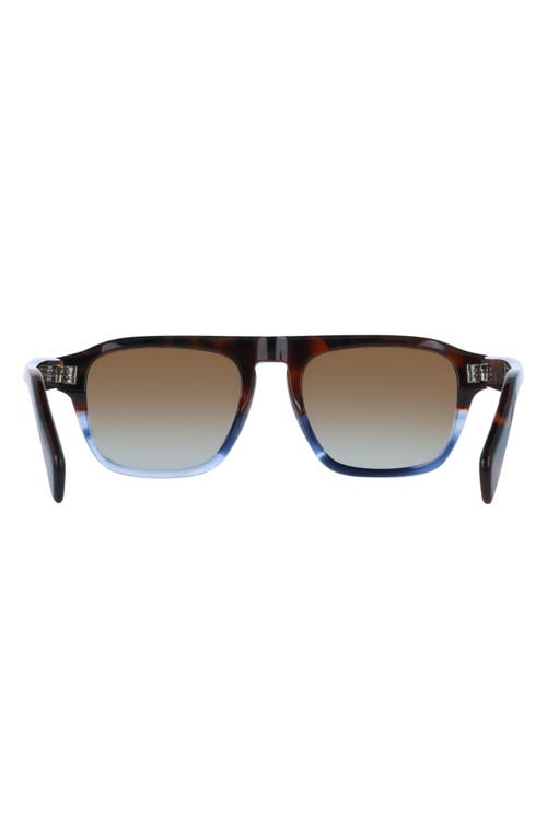 Paul Smith 54mm Modified Rectangular Sunglasses In Havana/striped Blue