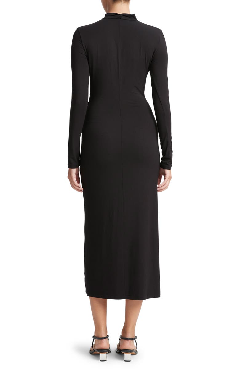 Vince Long Sleeve Silk Knit Midi Dress, Alternate, color, Black
