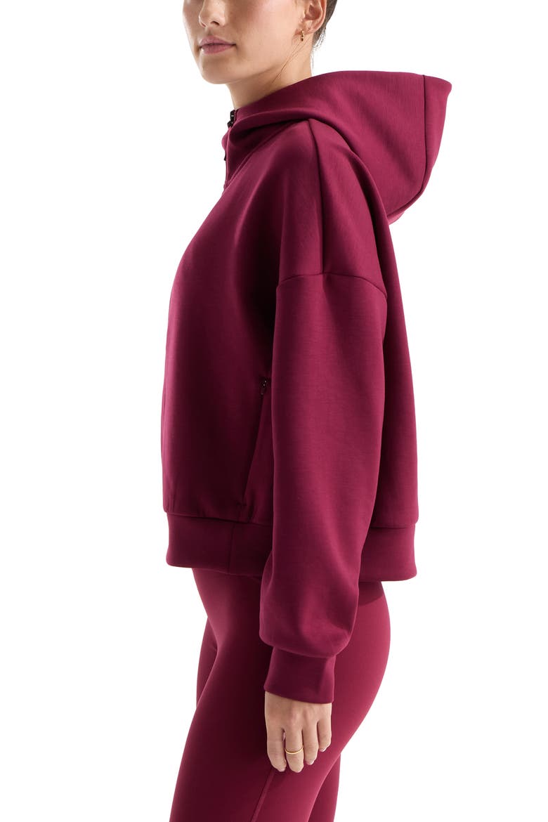 Jaida Full Zip Hooded Jacket, Alternate, color, BURGUNDY CRUSH
