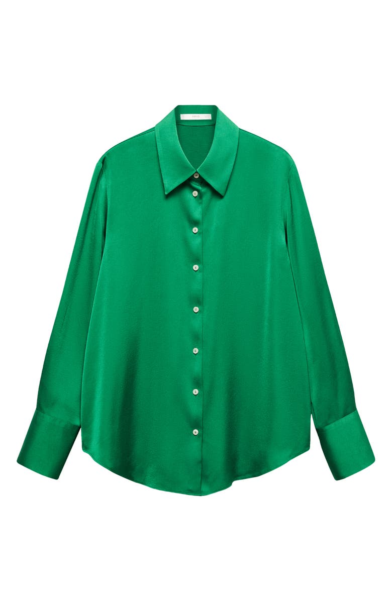 MANGO Satin Button-Up Shirt, Alternate, color, 