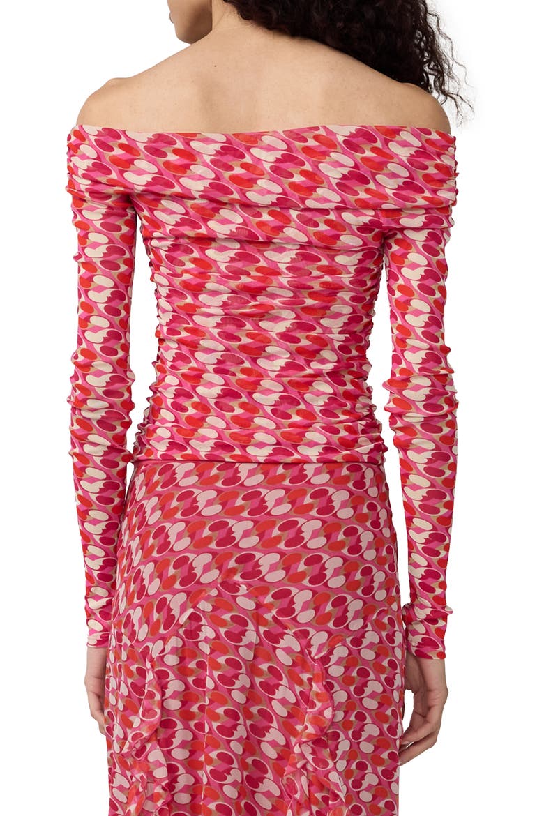 Scout Long Sleeve Off the Shoulder Chain Print Top, Alternate, color, POP LINK MINI BLONDIE PINK