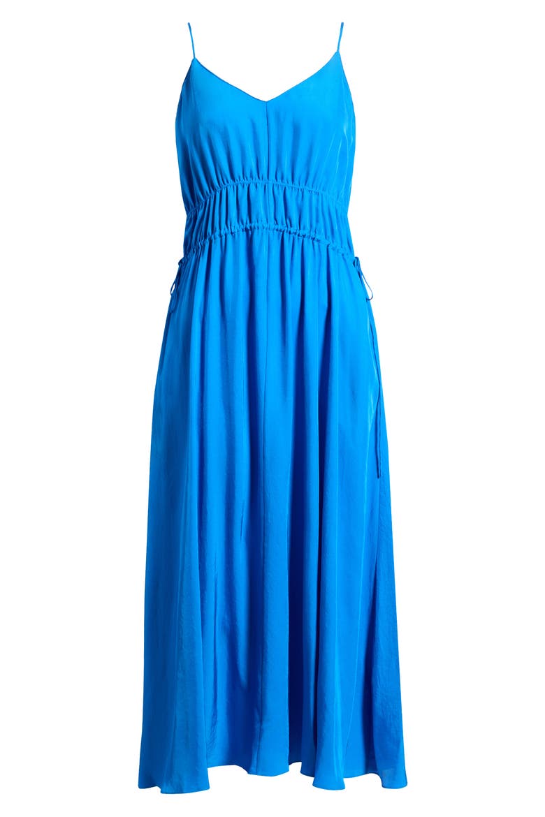 Smocked Sleeveless Midi Dress, Alternate, color, JEWEL BLUE