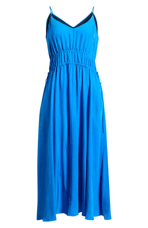 Smocked Sleeveless Midi Dress