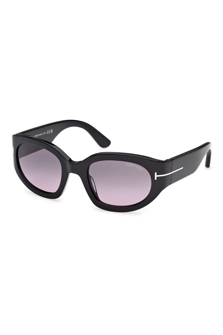 Arizona 53mm Gradient Rectangular Sunglasses, Main, color, BLACK / SMOKE TO PURPLE LENS