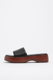Bimba y Lola Leather Platform Sandals