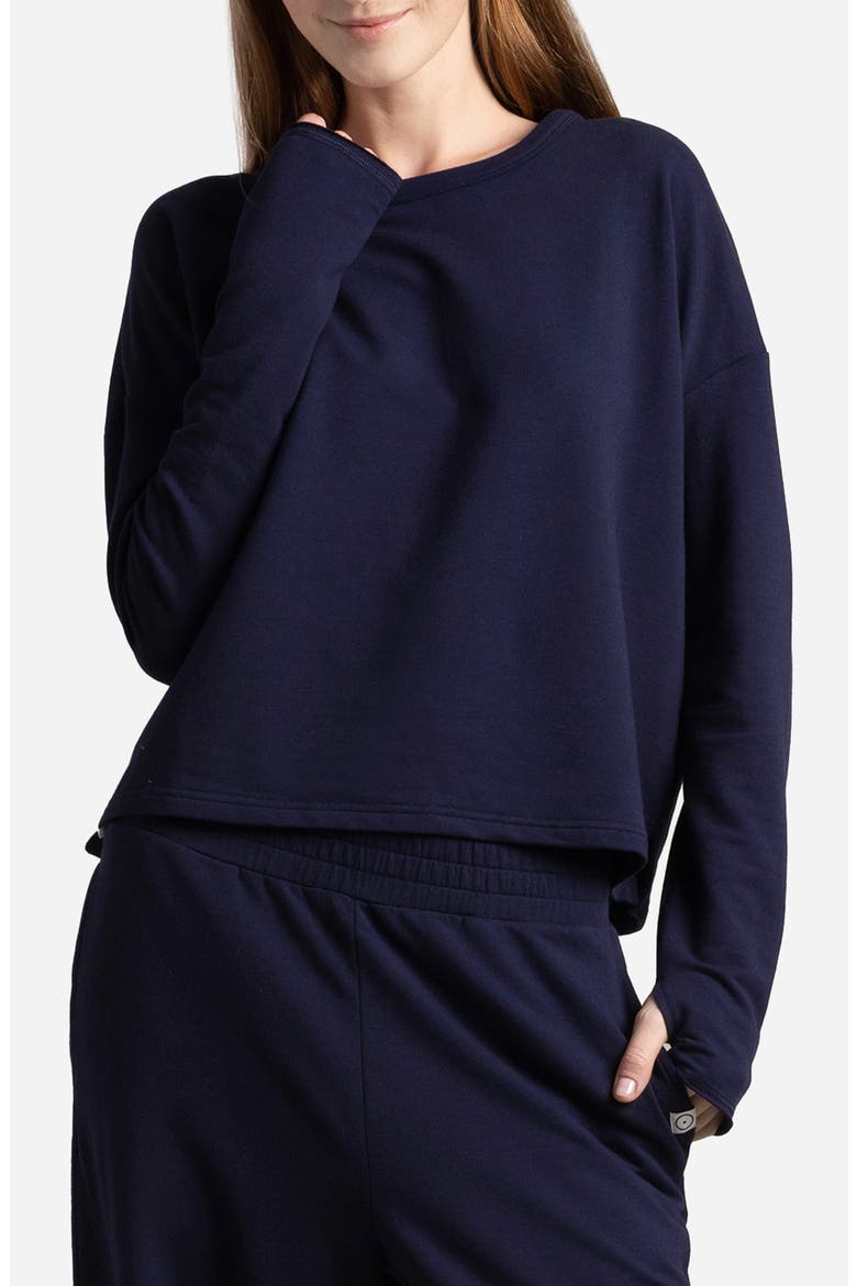 Light French Terry Pullover, Main, color, MARITIME BLUE