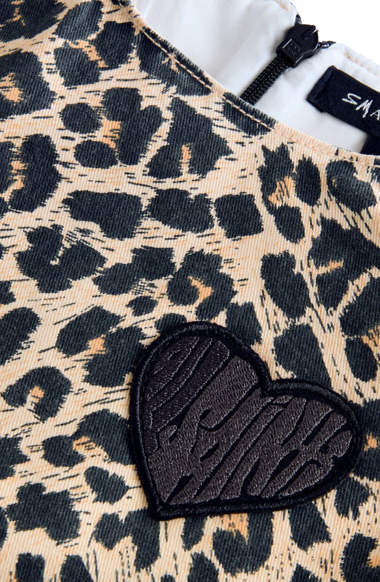 smALLSAINTS by ALLSAINTS Kids' Leopard Print Bubble Hem Dress, Alternate, color, Brown