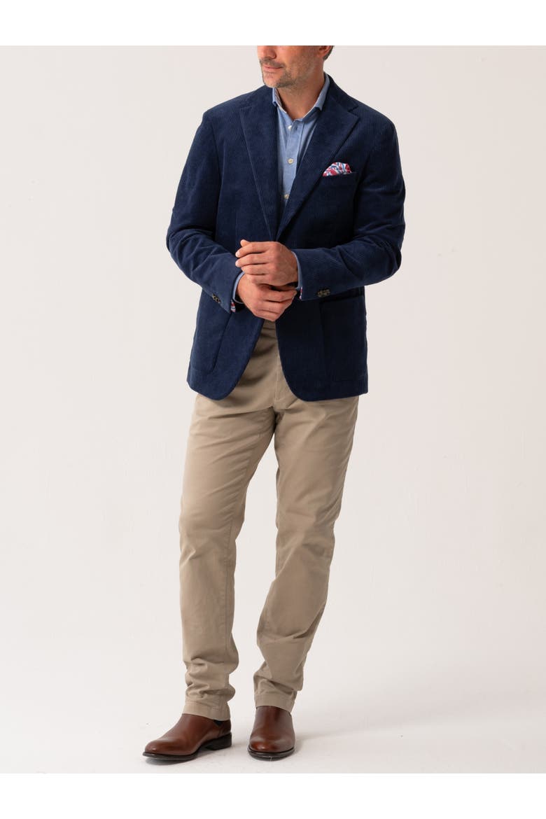 Premium Blend Corduroy Blazer, Alternate, color, Blue