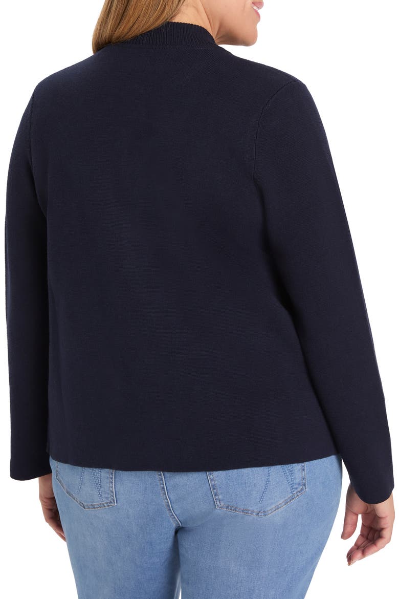 Knit Bomber Jacket, Alternate, color, DARK INDIGO
