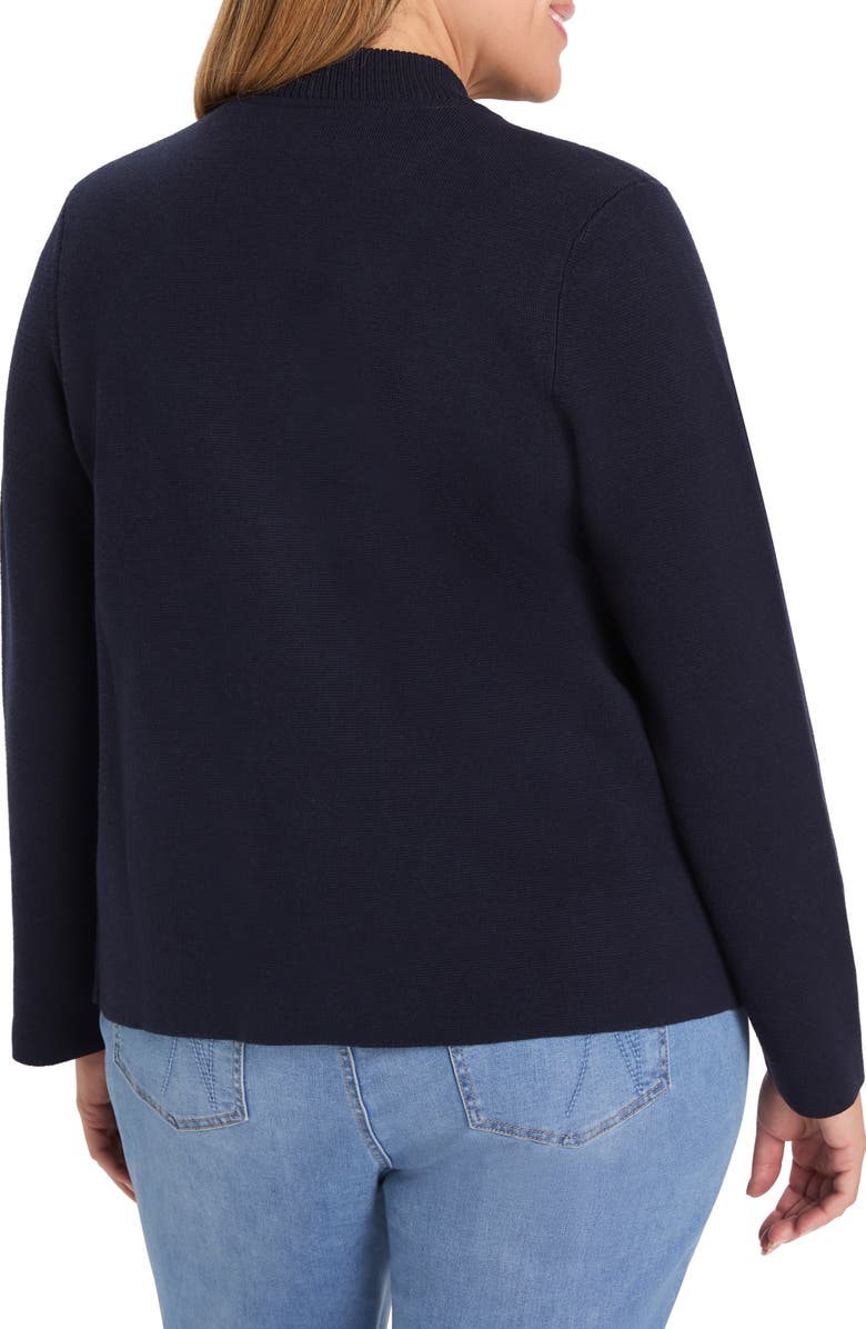 NIC+ZOE Knit Bomber Jacket, Alternate, color, Dark Indigo