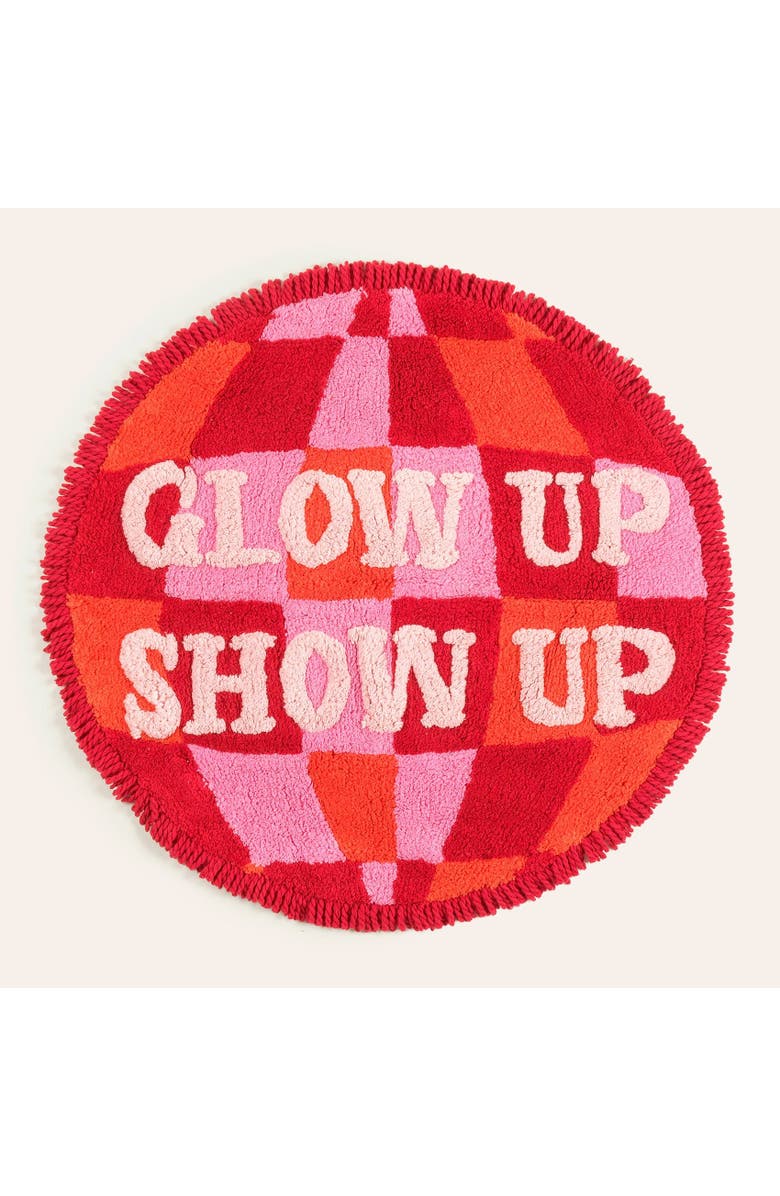 Zsa Zsa Zsu Punjab 100% Cotton Bath Mat 28 In Glow, Main, color, Red