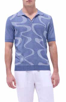 Bugatchi Johnny Collar Cotton & Silk Polo Sweater