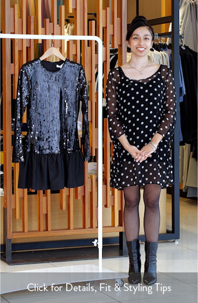 Maddie Long Sleeve Sequin Minidress, sales video thumbnail