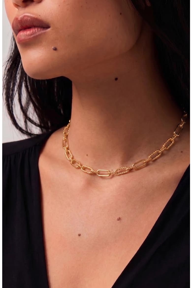 Molten Link Chain Necklace In Gold, Alternate, color, Gold