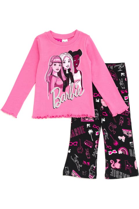 2-Piece Long Sleeve Tee and Flare Pants Set