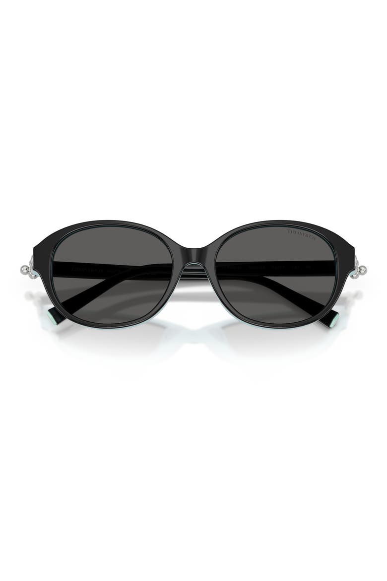 54mm Round Sunglasses, Alternate, color, BLACK ON TIFFANY BLUE / GREY