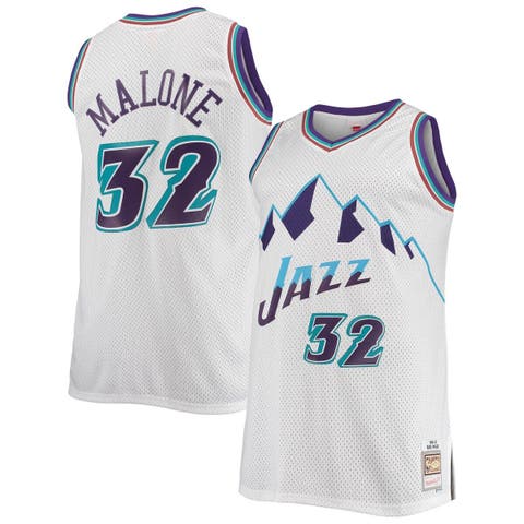 Men's Mitchell & Ness Karl Malone White Utah Jazz 1996/97 Big & Tall Hardwood Classics Swingman Jersey