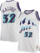 Mitchell & Ness Men's Mitchell & Ness Karl Malone White Utah Jazz 1996/97 Big & Tall Hardwood Classics Swingman Jersey
