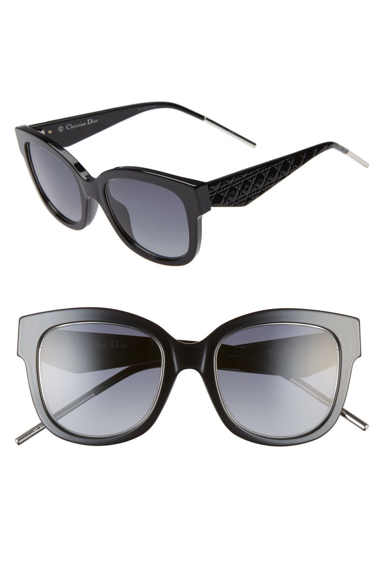 Very Dior 51mm Round Sunglasses, Main, color, BLACK