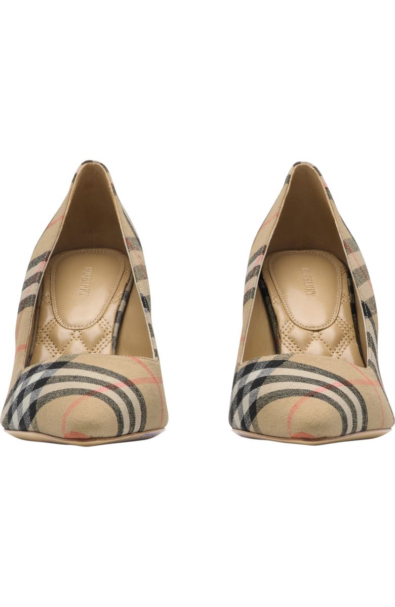 Burberry Check Dame Pumps, Alternate, color, Sand Beige
