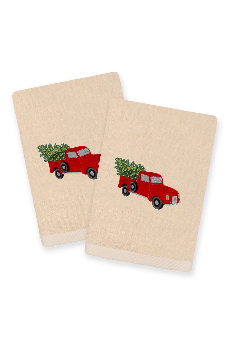 2-Piece Red TruckTurkish Cotton Hand Towel Set, Main, color, SAND