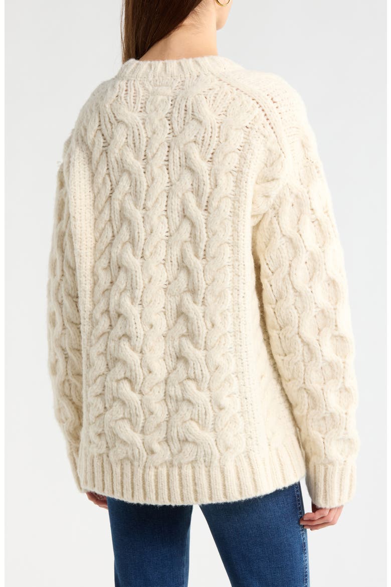 The Biggie Cable Stitch Sweater, Alternate, color, DRINKING BY THE FIRE