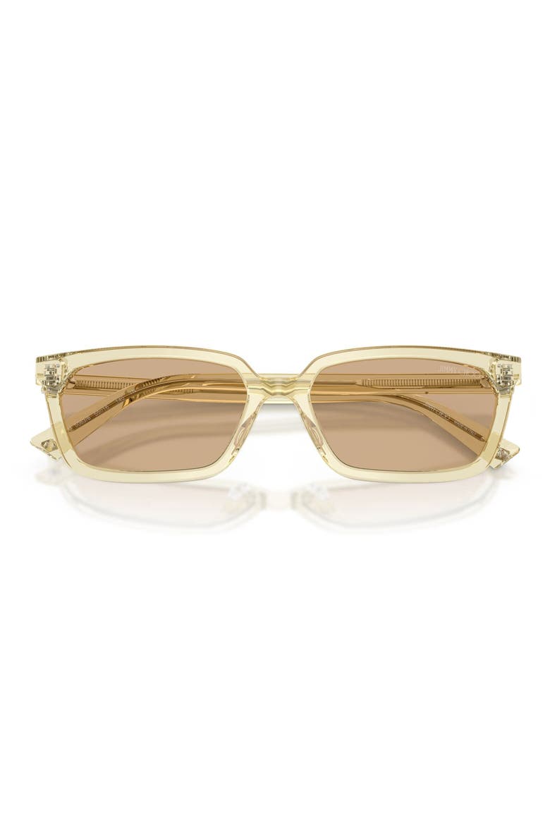 55mm Rectangular Sunglasses, Alternate, color, TRANSPARENT YELLOW / YELLOW