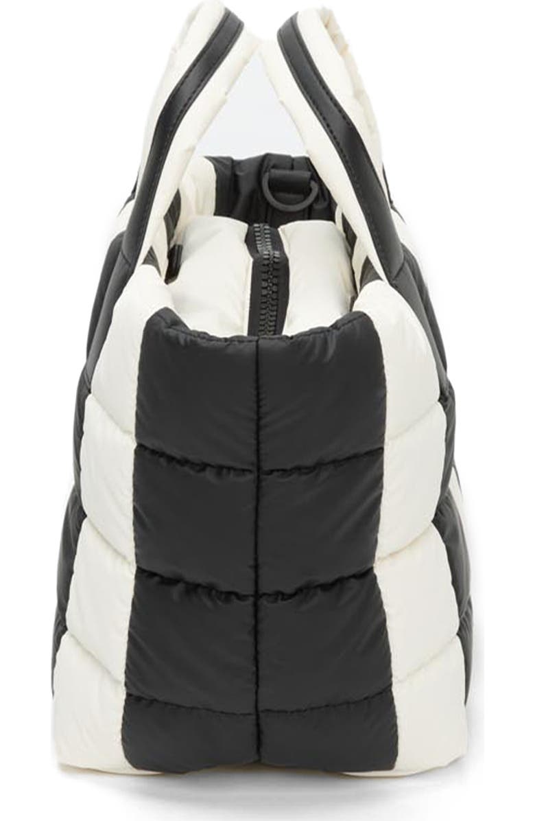 VeeCollective Small Porter Colorblock Recycled Nylon Tote, Alternate, color, Black - Marshmallow Stripes