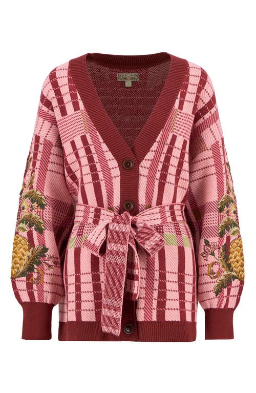 Barbour X Farm Rio Luisa Long Belted Cardigan In Multi