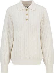 Barbour Evie Cable Stitch Polo Sweater