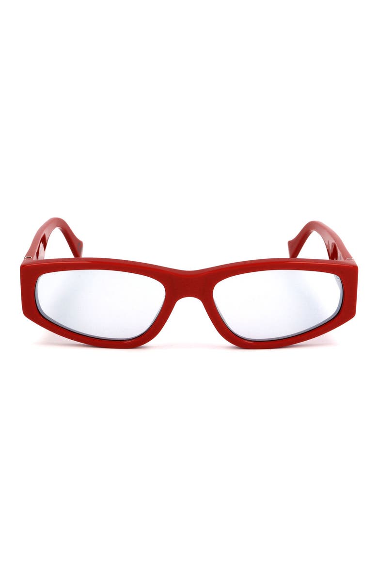 53mm Square Sunglasses, Main, color, RED