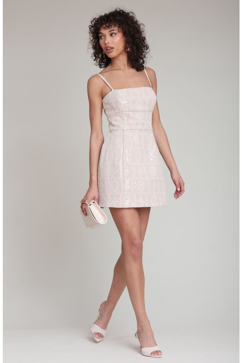 Floral Sequin Minidress, Alternate, color, CREAM