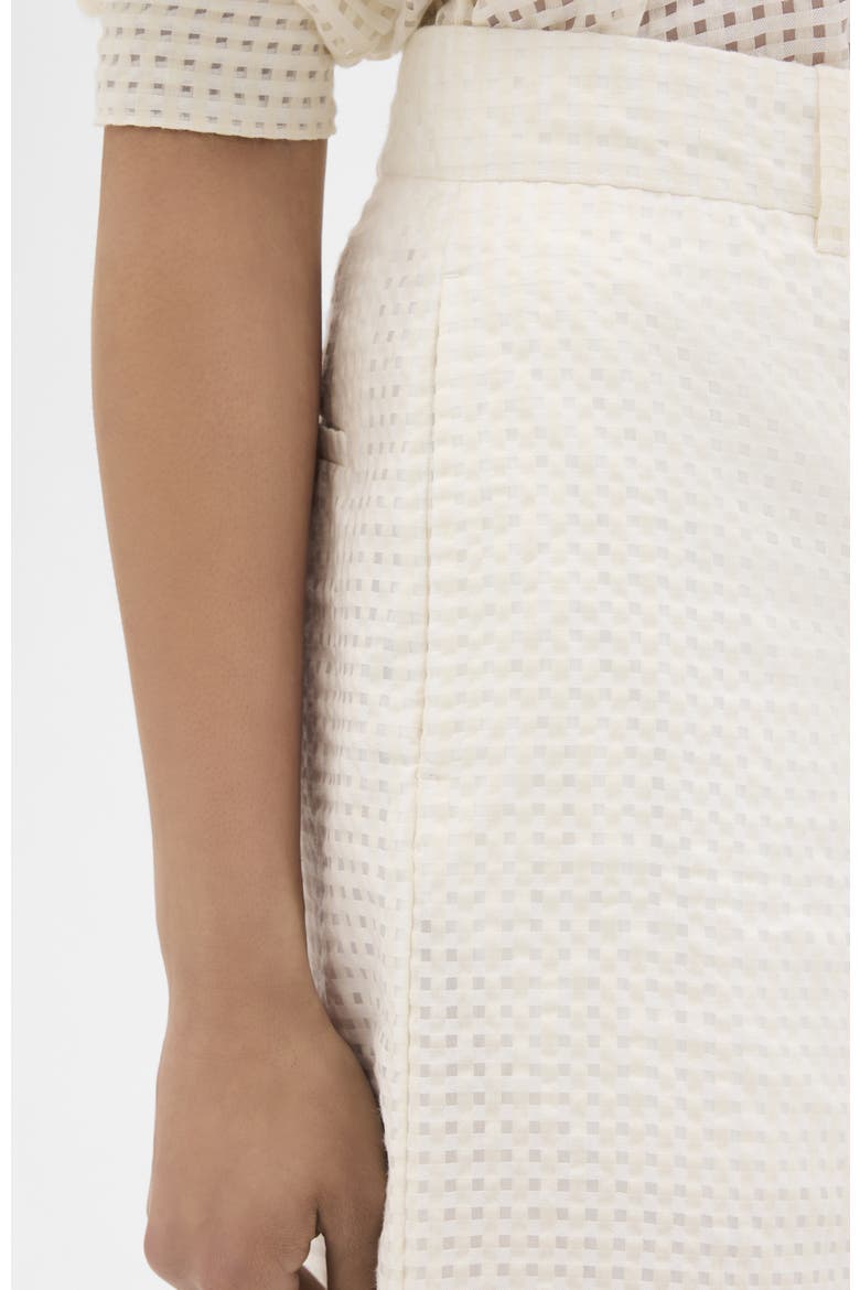 Gingham Bermuda Pant, Alternate, color, Off White