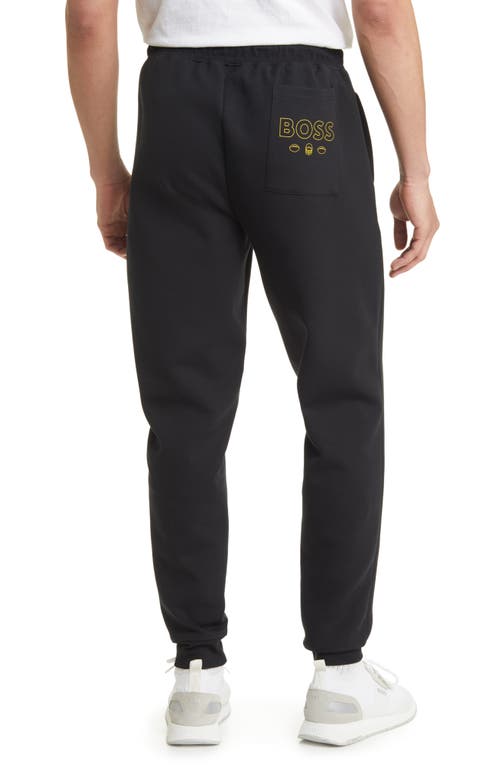 Shop Hugo Boss Boss X Nfl Cotton Blend Joggers In Los Angeles Rams Black