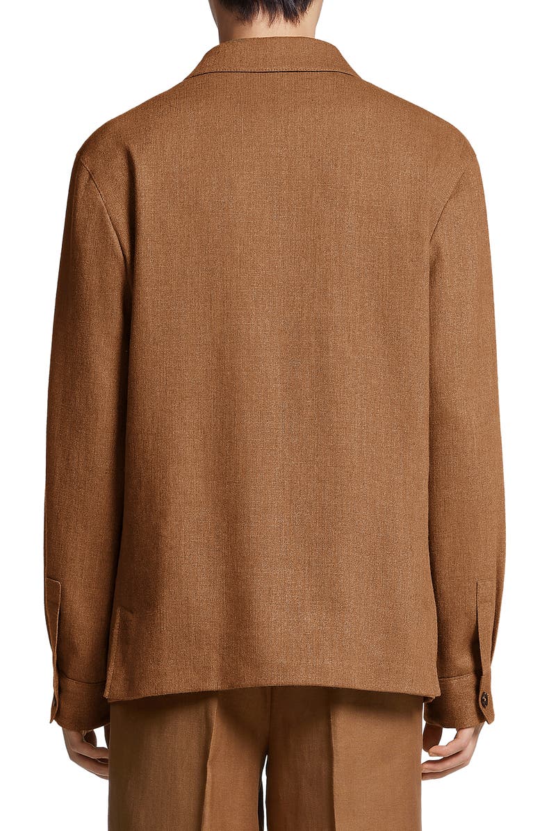 ZEGNA Silk & Linen Blend Chore Jacket, Alternate, color, 