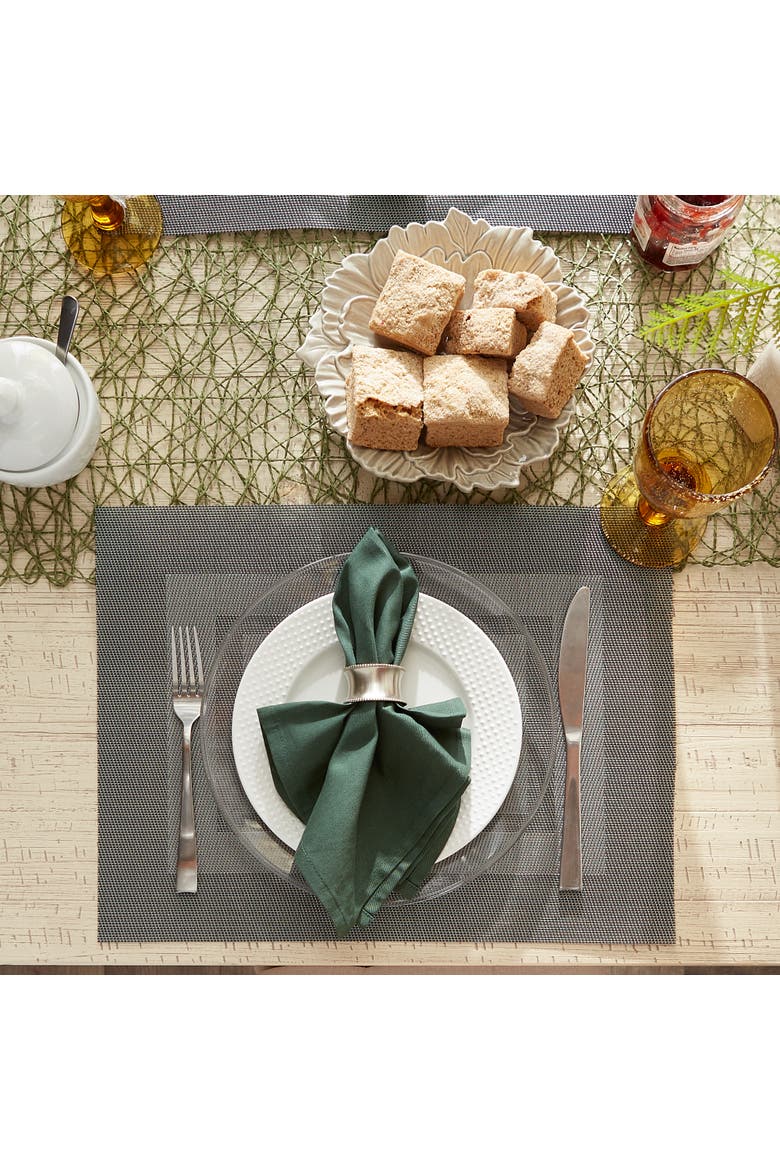 PVC Double frame Placemat Set/6, Alternate, color, Gray