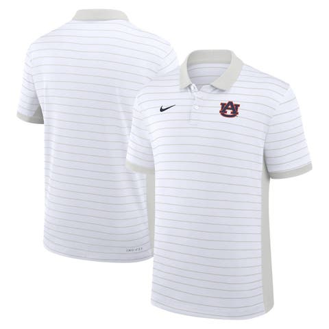 Men's Nike White Auburn Tigers 2025 Early Season Coaches Sideline Victory Stripe Dri-FIT Polo