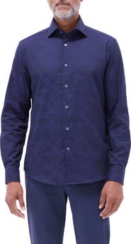 Bugatchi Axel Shaped Fit Stretch Cotton Button-Up Shirt