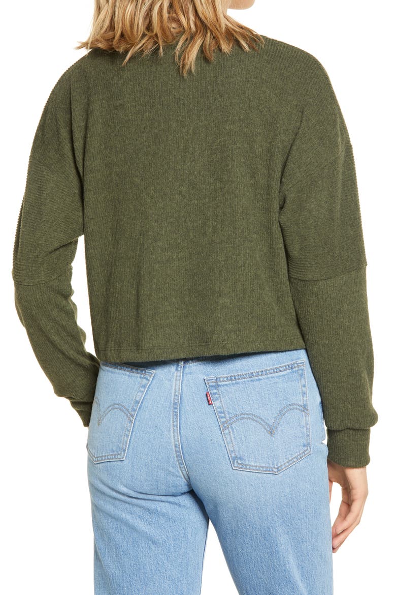 La Land Creative Co Brushed Cardigan Sweater, Alternate, color, OLIVE
