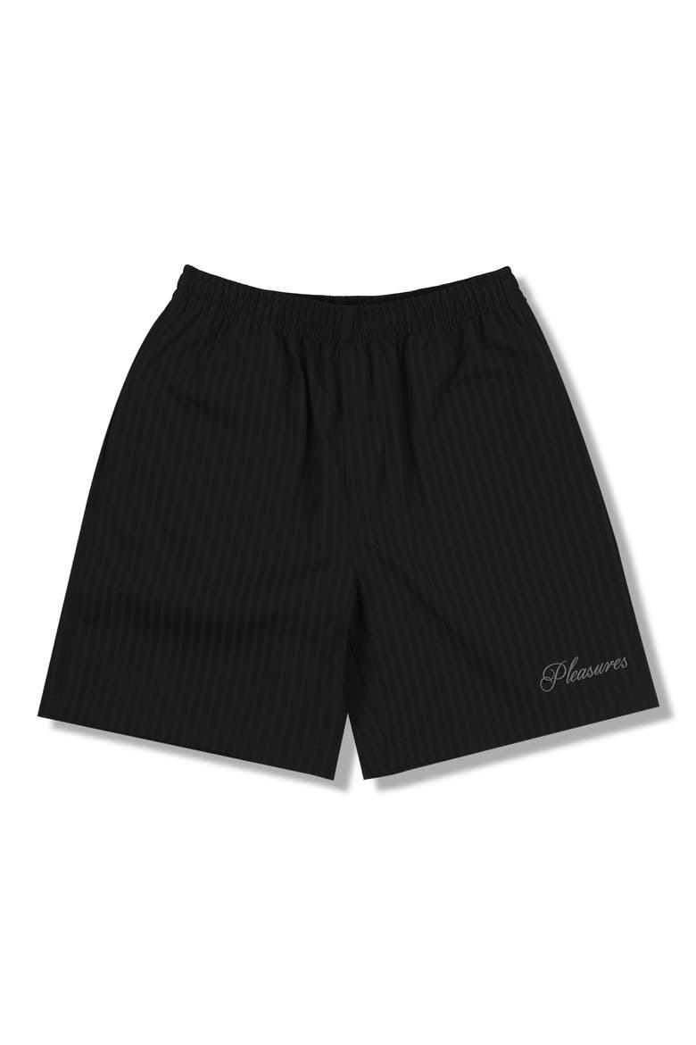 Fortunate Textured Stripe Active Shorts, Main, color, BLACK