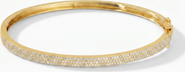 BY ADINA EDEN Diamond Pave Triple Row Bangle Bracelet 14K