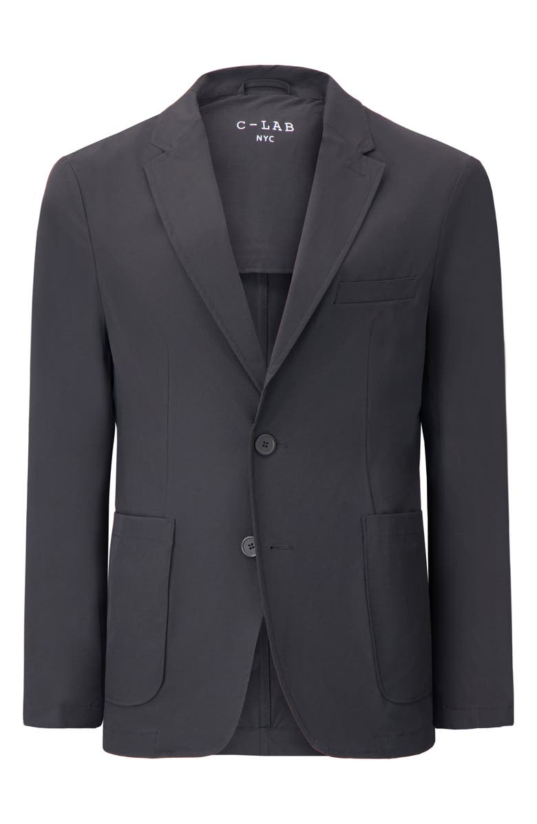 C-LAB NYC Packable Woven Tech Jacket, Alternate, color, Black