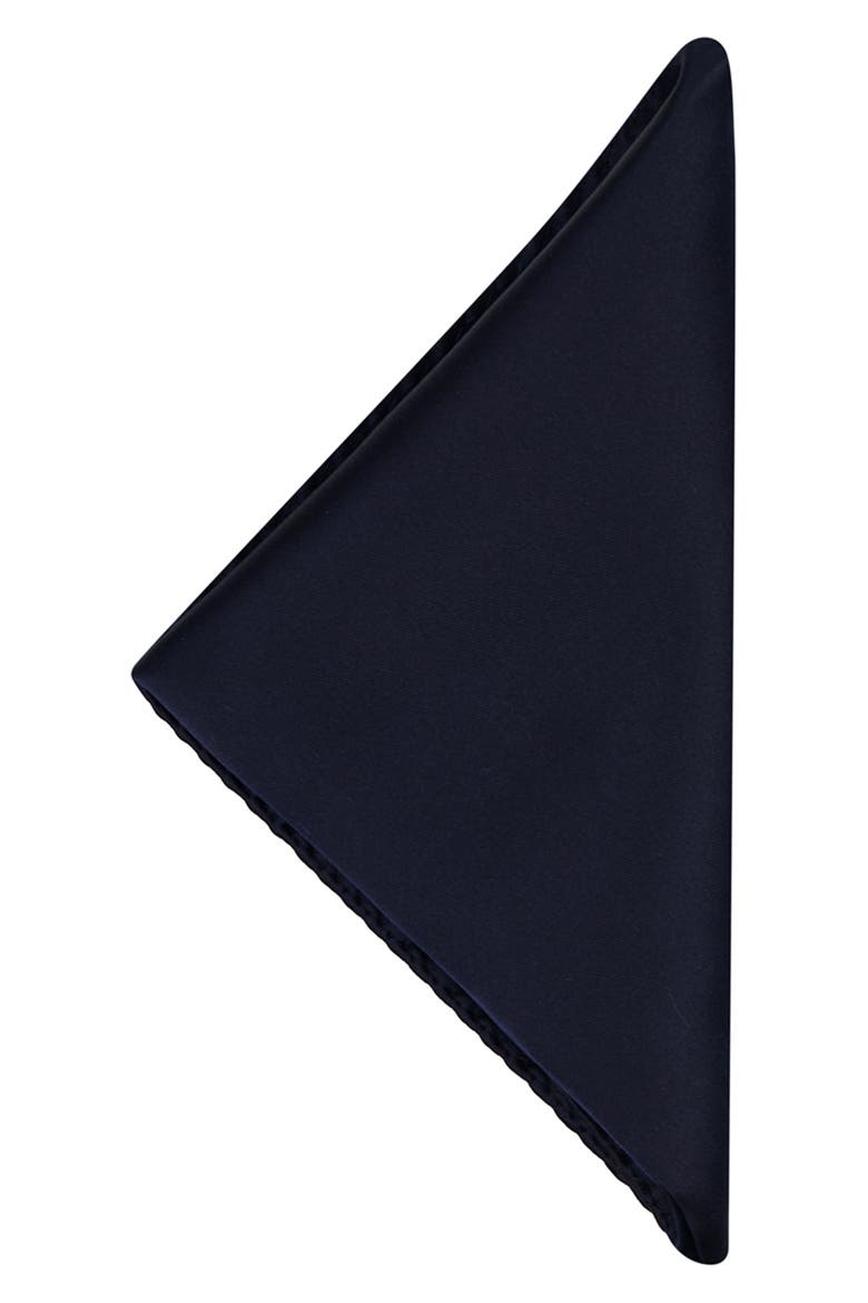 Men's Solid Satin Pocket Square, Alternate, color, NAVY
