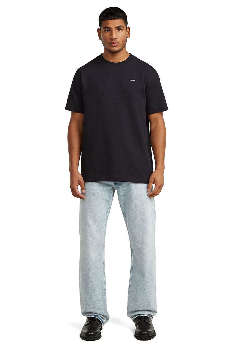 Regular Fit Waffle Stitch T-Shirt, Alternate, color, DARK BLACK