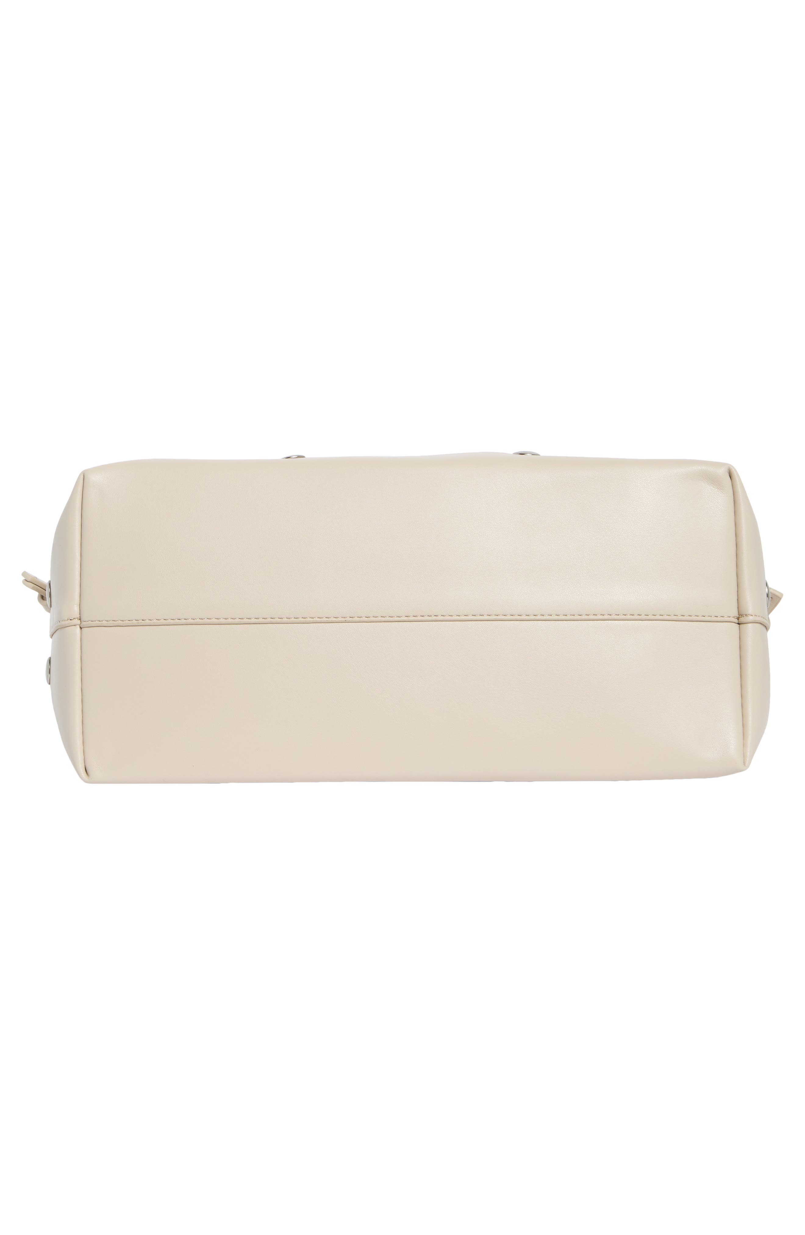 Studded Drawstring Faux Leather Shoulder Bag, Alternate, color, ALMOND