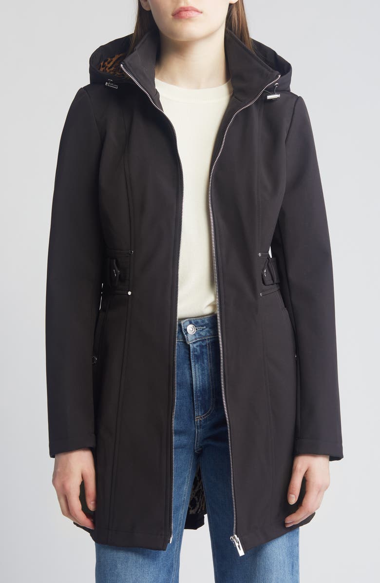 Via Spiga Water Repellent Hooded Softshell Jacket, Alternate, color, 