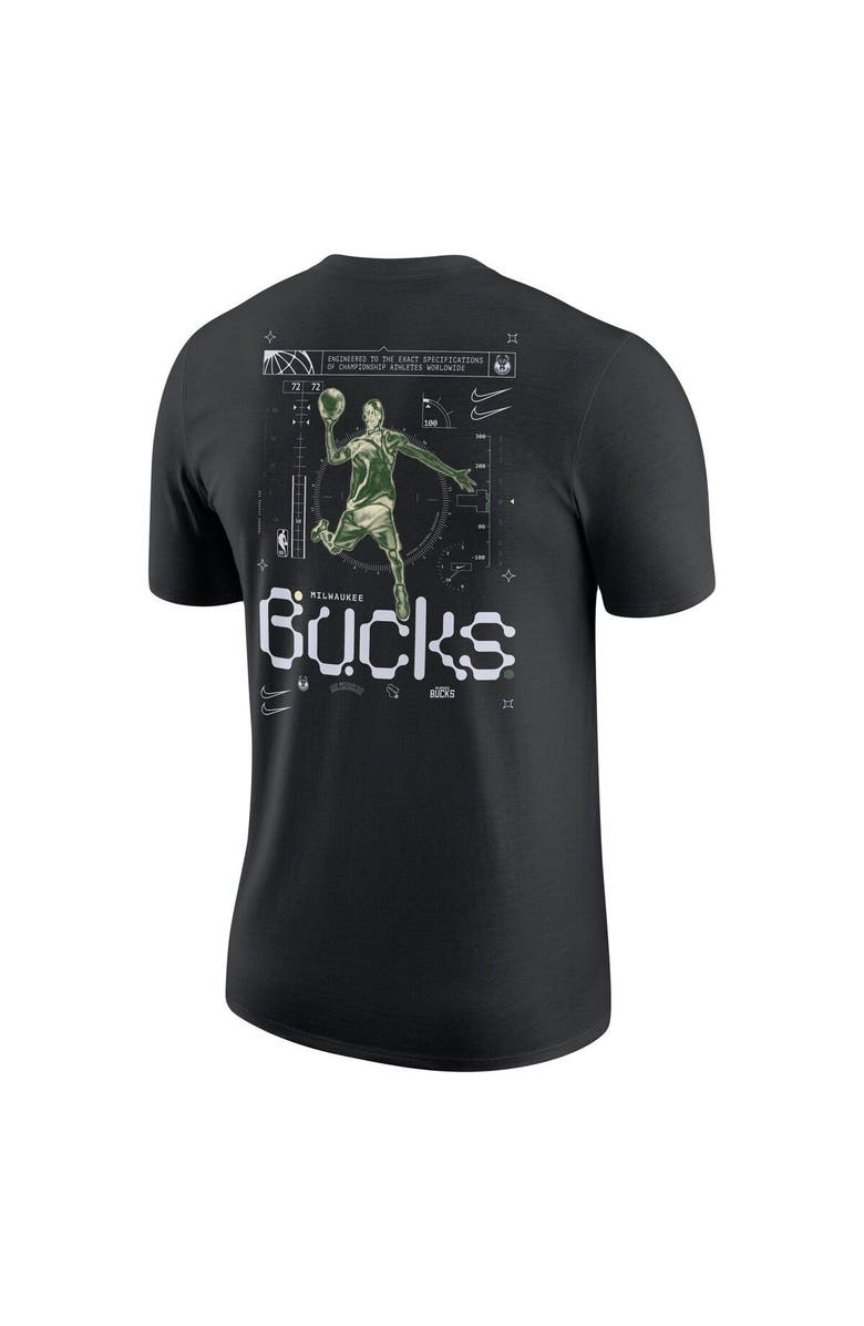 Nike Men's Nike Black Milwaukee Bucks Courtside Air Traffic Control Max90 T-Shirt, Alternate, color, Black