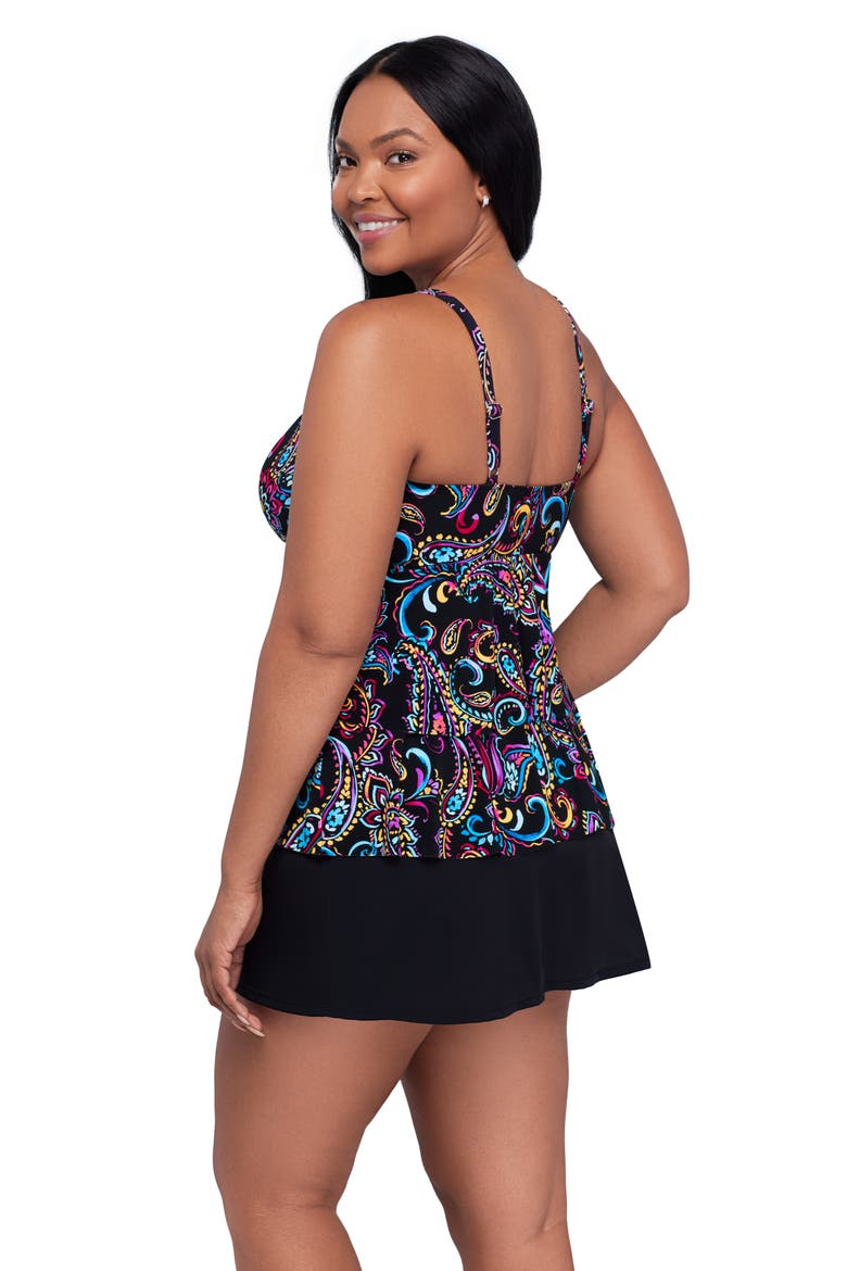 Leona V-Neckline Tankini Swimsuit Top, Alternate, color, Painterly Paisley