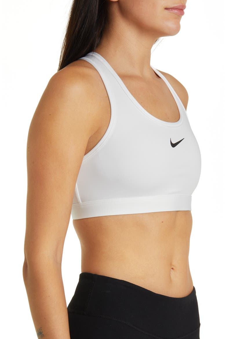 Dri-FIT Swoosh Medium Support Padded Sports Bra, Alternate, color, 100 100 WHITE/BLACK
