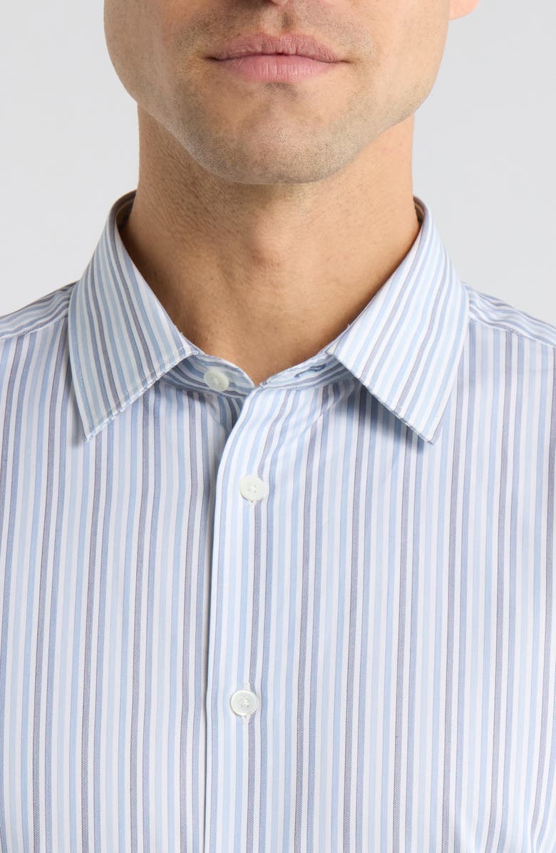 Paul Smith Tailored Fit Stripe Cotton Dress Shirt, Alternate, color, Light Blue